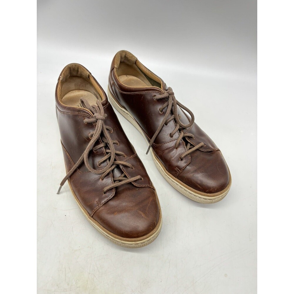 Clarks Mens Low Chestnut Brown Leather Casual Sneakers Shoes Sz 13